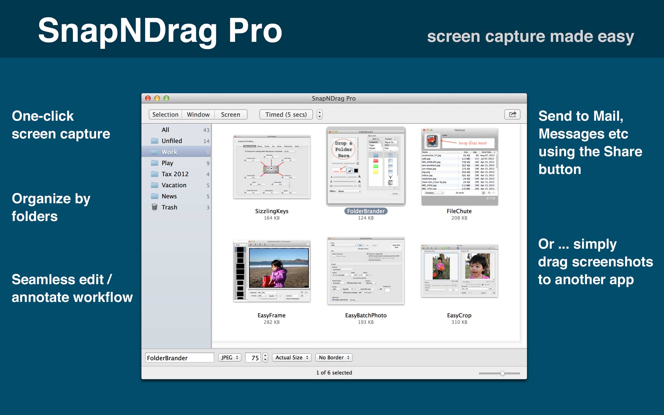 SnapNDrag Pro Mac 破解版 Mac上优秀的截图和管理工具